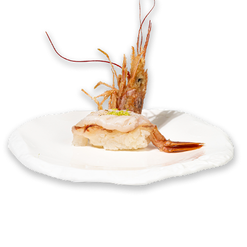 NIGIRI GAMBAS ROJO FLAMBEADO